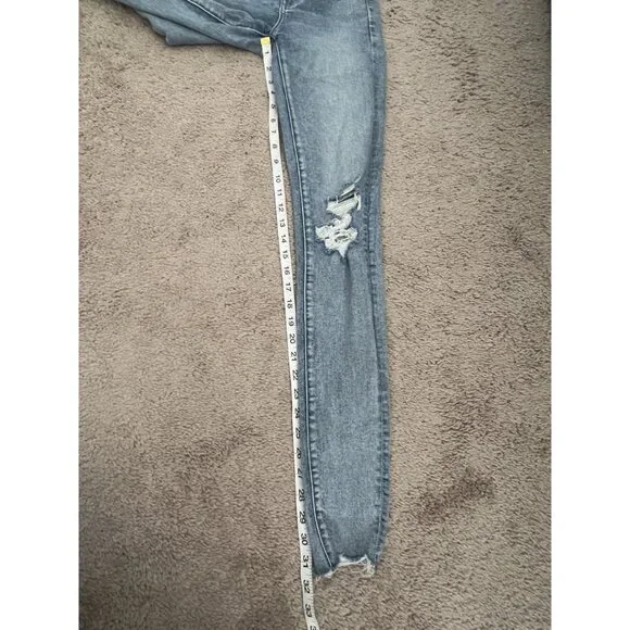 American Eagle Women's Distressed Light Wash High Rise Stretch Jegging 4 X long - Picture 15 of 15